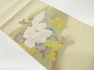 綴れ花葉模様織出し名古屋帯